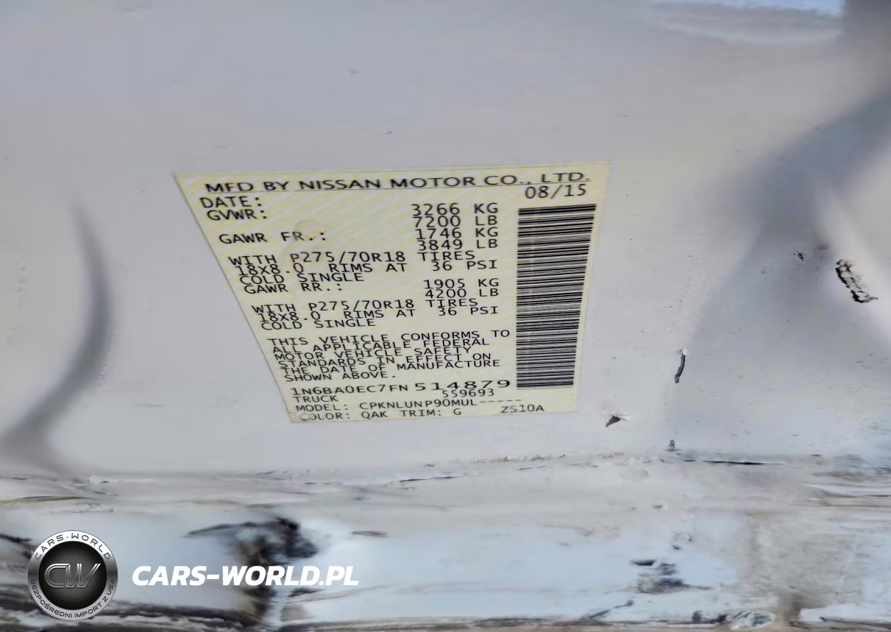 2015 Nissan Titan Pro-4X VIN:1N6BA0EC7FN514879 - 12