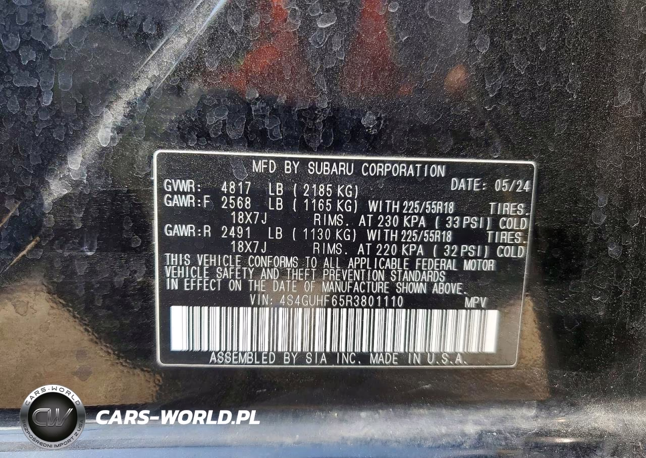 2024 Subaru Crosstrek Sport VIN:4S4GUHF65R3801110 - 13
