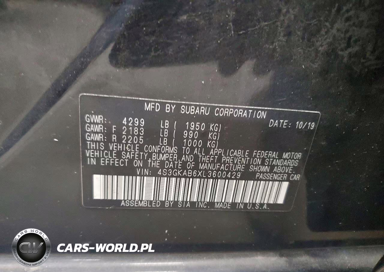 2020 Subaru Impreza VIN:4S3GKAB6XL3600429 - 12