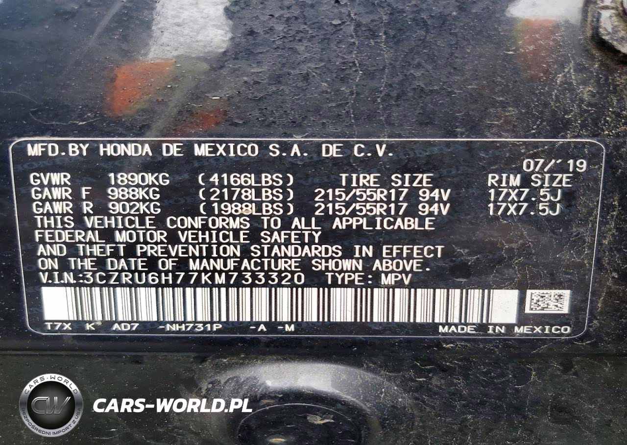 2019 Honda Hr-V Exl VIN:3CZRU6H77KM733320 - 13