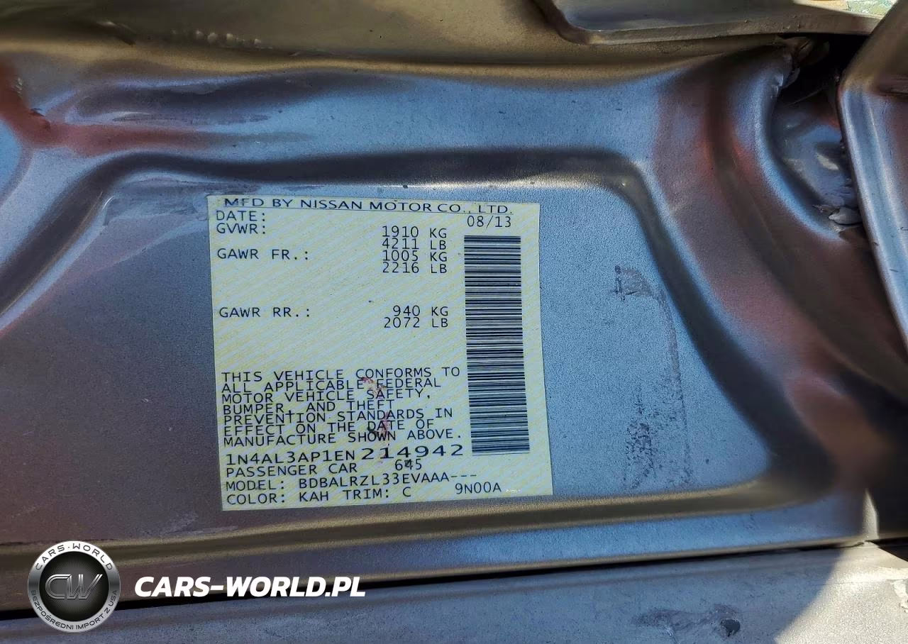 2014 Nissan Altima 2.5 S VIN:1N4AL3AP1EN214942 - 12