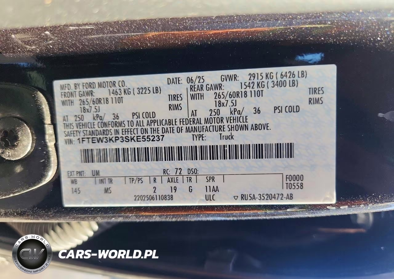 2025 Ford F150 Xlt VIN:1FTEW3KP3SKE55237 - 13