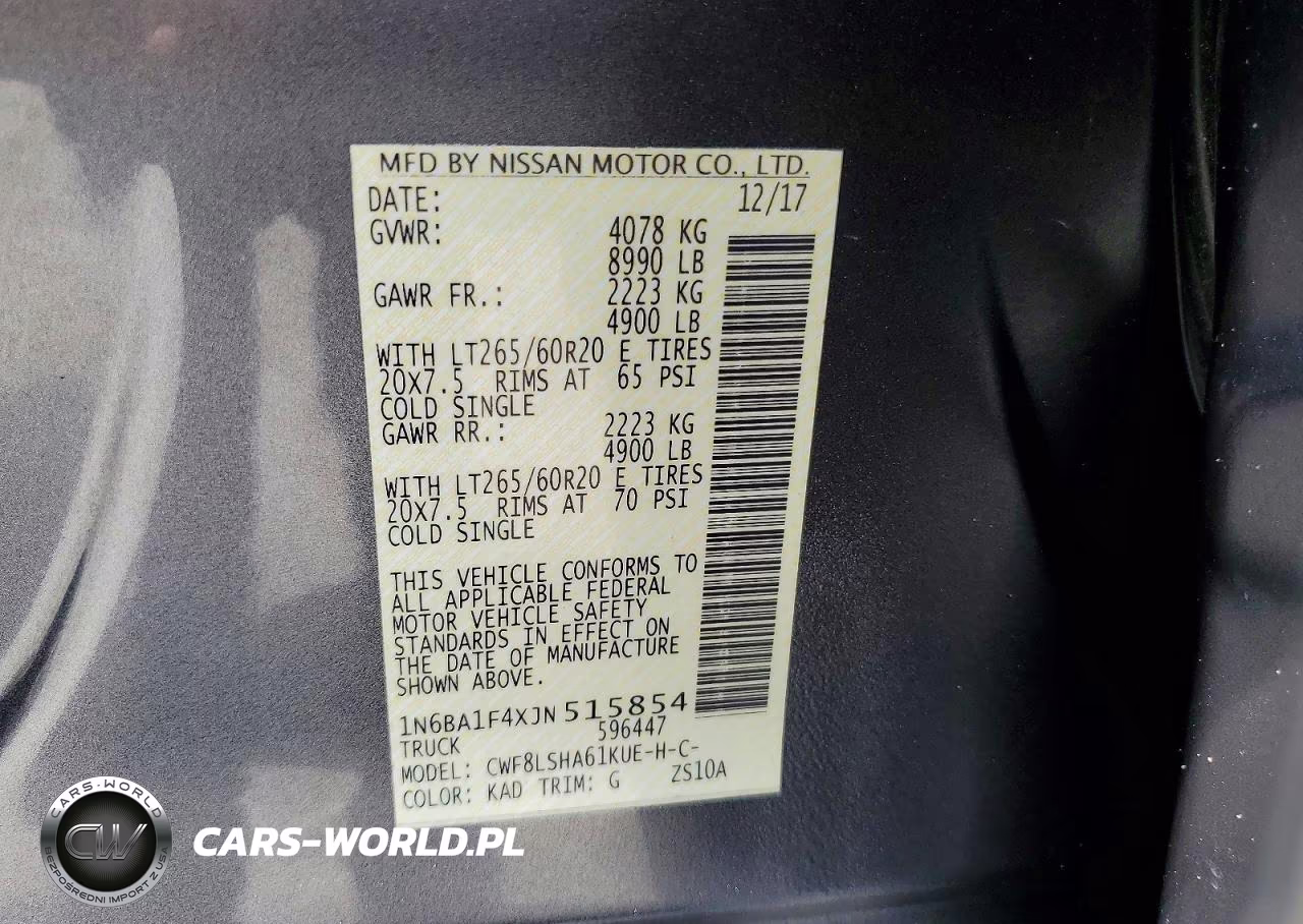 2018 Nissan Titan Xd Sv VIN:1N6BA1F4XJN515854 - 12