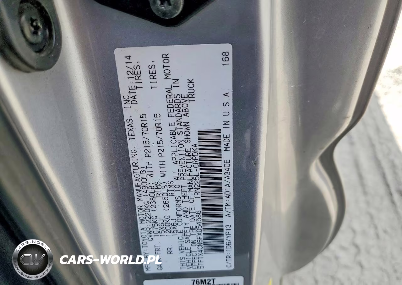 2015 Toyota Tacoma Access Cab VIN:5TFTX4CN6FX054586 - 12