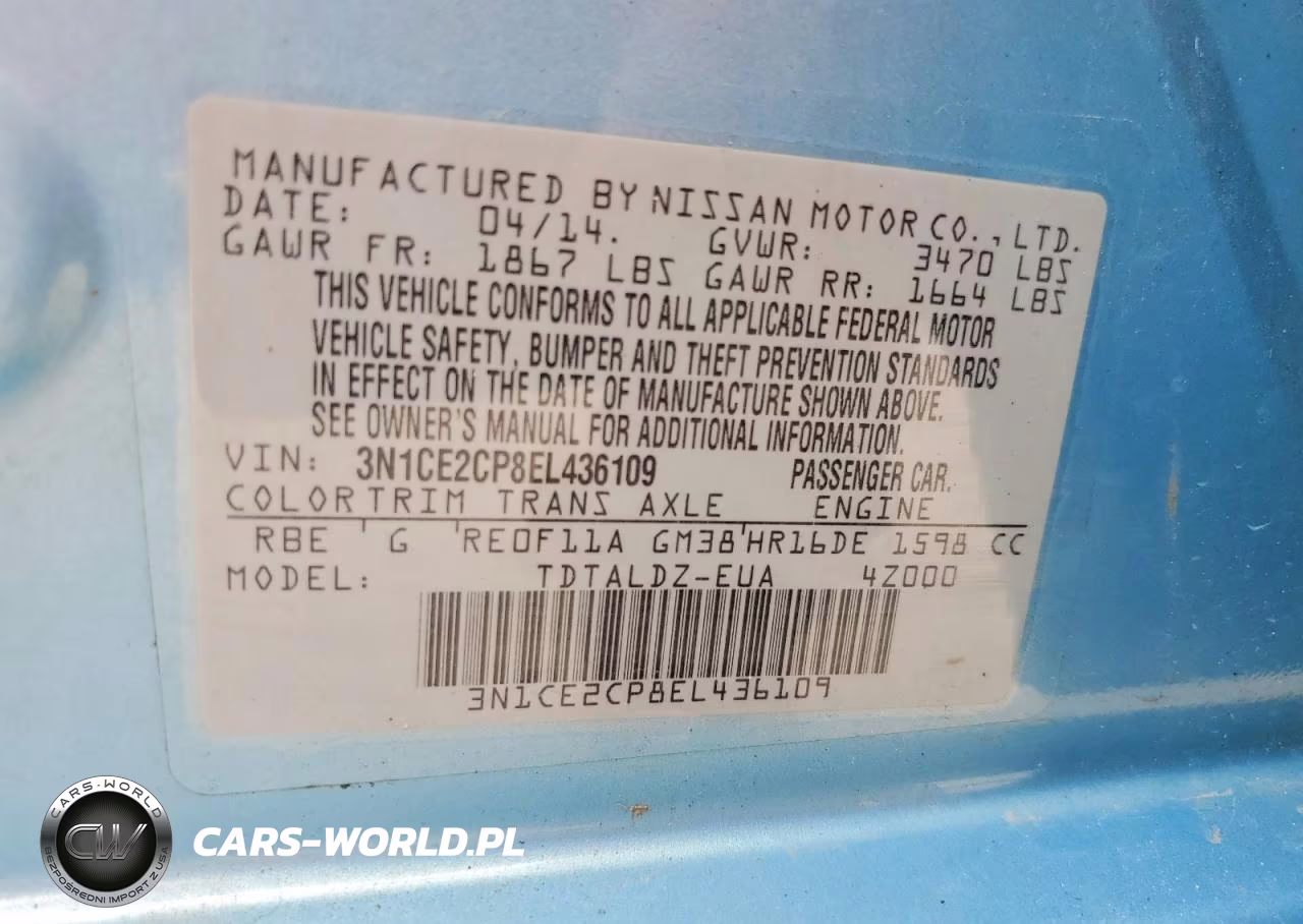 2014 Nissan Versa Note Sv VIN:3N1CE2CP8EL436109 - 12