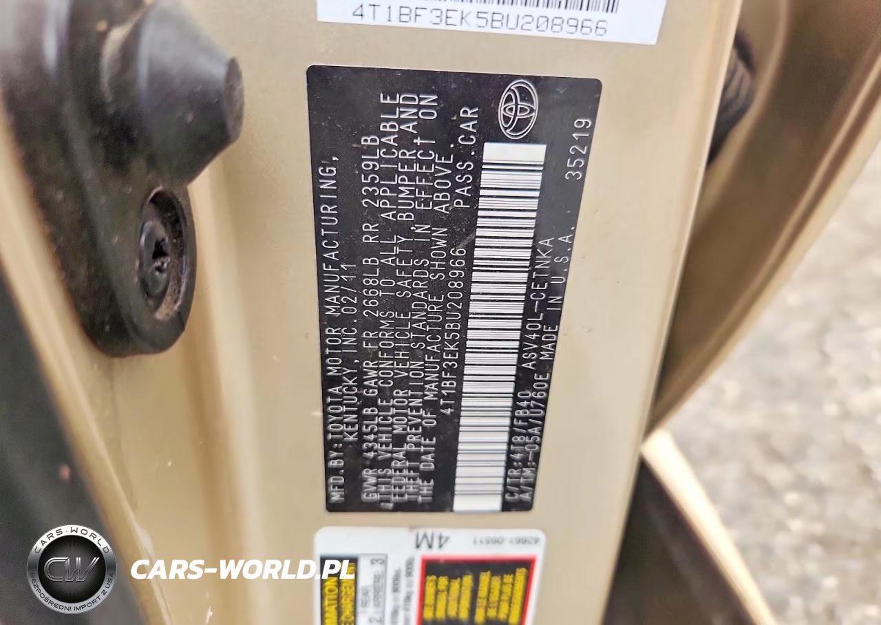 2011 Toyota Camry Le VIN:4T1BF3EK5BU208966 - 12