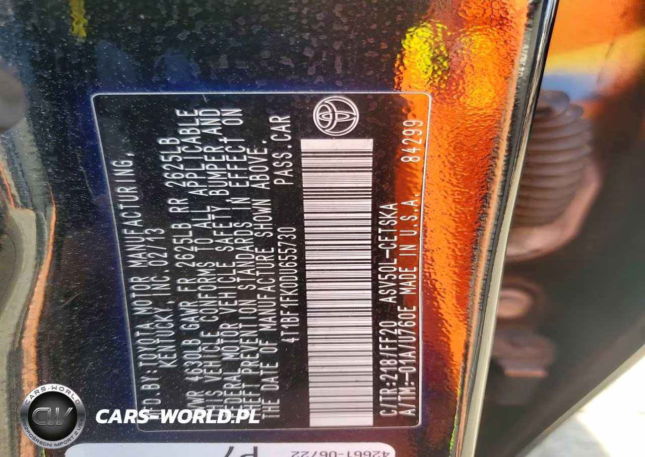 2013 Toyota Camry Se VIN:4T1BF1FK0DU655730 - 12