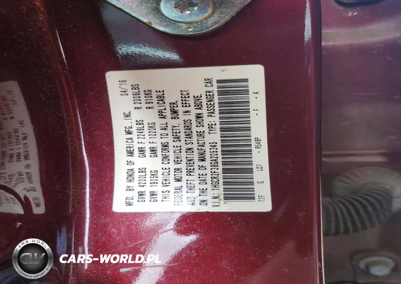 2016 Honda Accord Lx VIN:1HGCR2F38GA205345 - 13