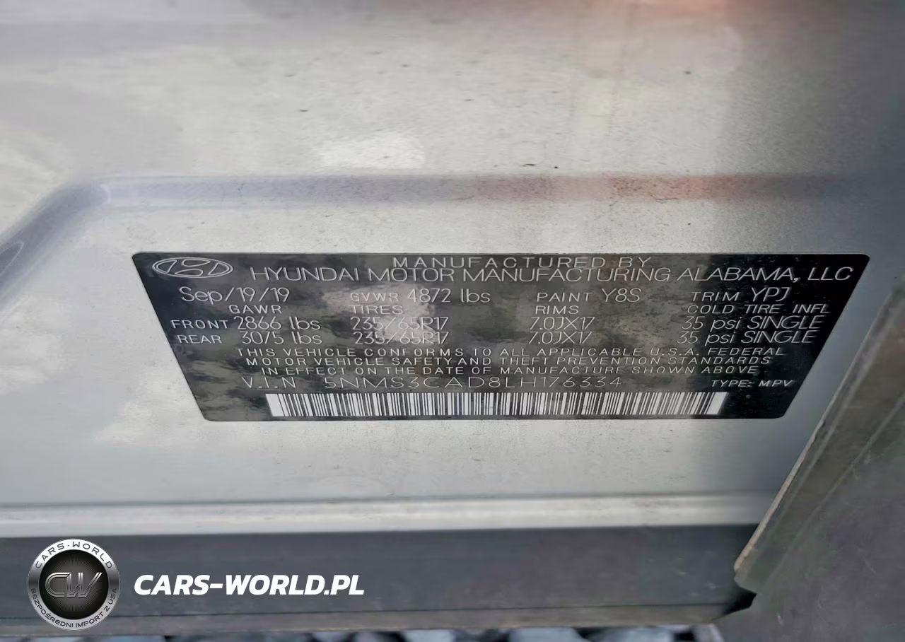 2020 Hyun Santa Fe VIN:5NMS3CAD8LH176334 - 13