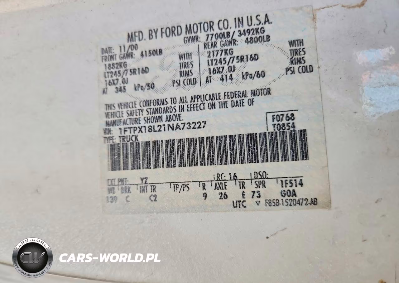 2001 Ford F150 VIN:1FTPX18L21NA73227 - 12