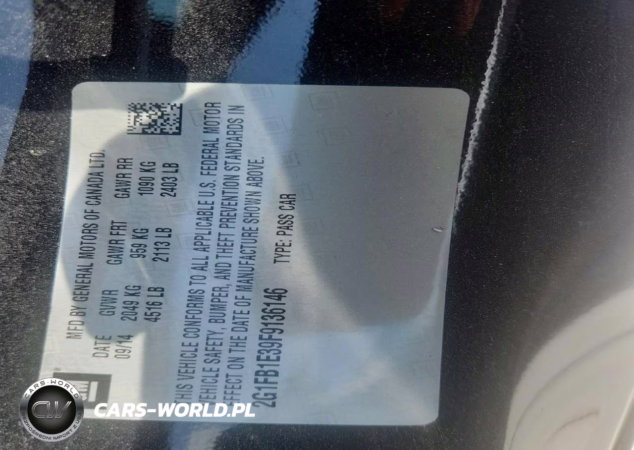 2015 Chevrolet Camaro Ls VIN:2G1FB1E39F9136146 - 12