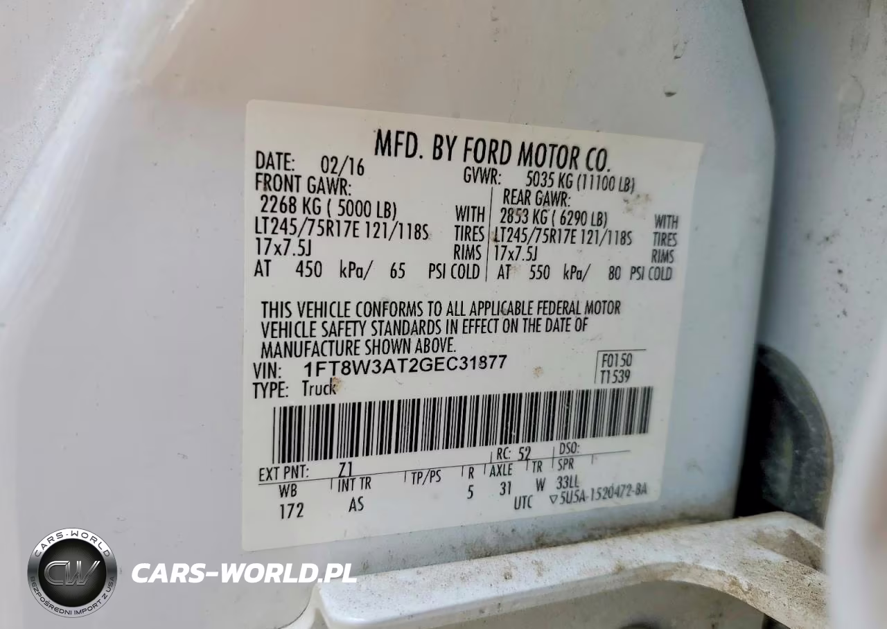 2016 Ford F350 Super Duty VIN:1FT8W3AT2GEC31877 - 12