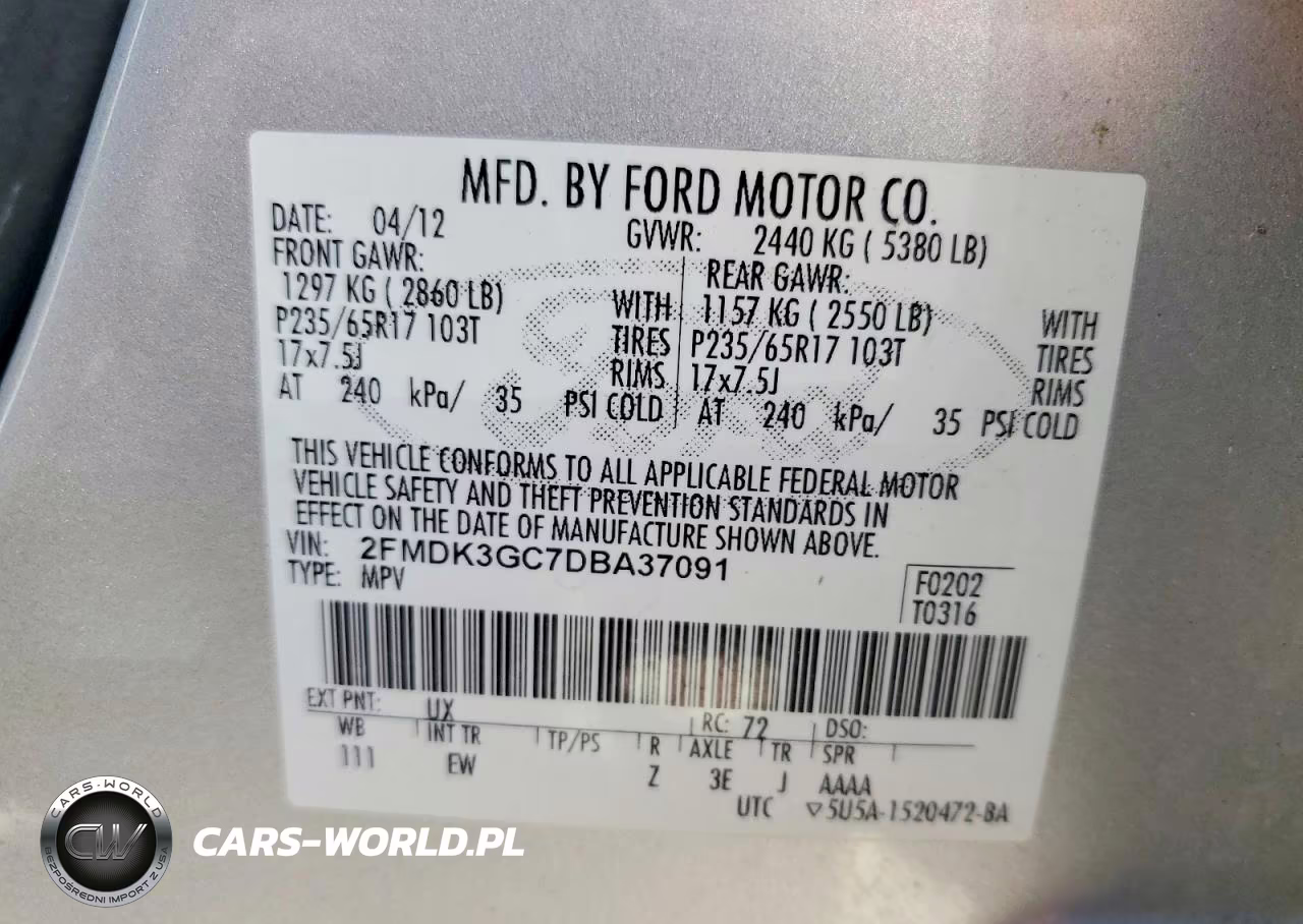 2013 Ford Edge Se VIN:2FMDK3GC7DBA37091 - 13