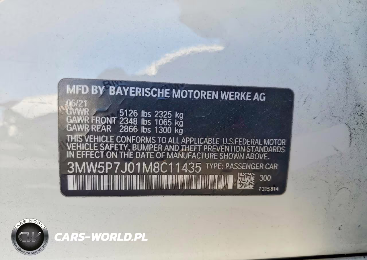 2021 BMW 330E VIN:3MW5P7J01M8C11435 - 13