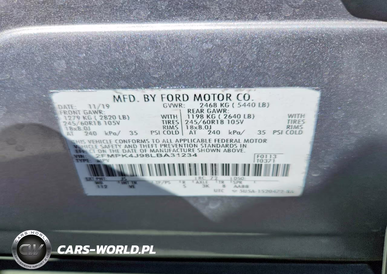 2020 Ford Edge Sel VIN:2FMPK4J98LBA31234 - 13
