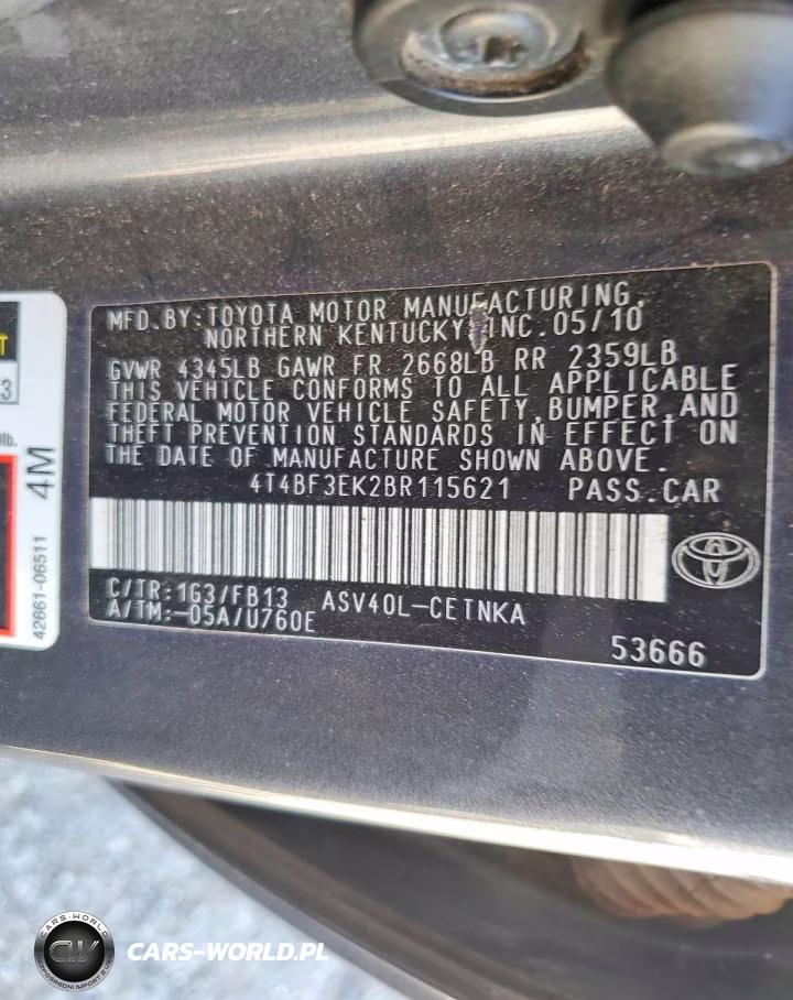 2011 Toyota Camry Le VIN:4T4BF3EK2BR115621 - 12
