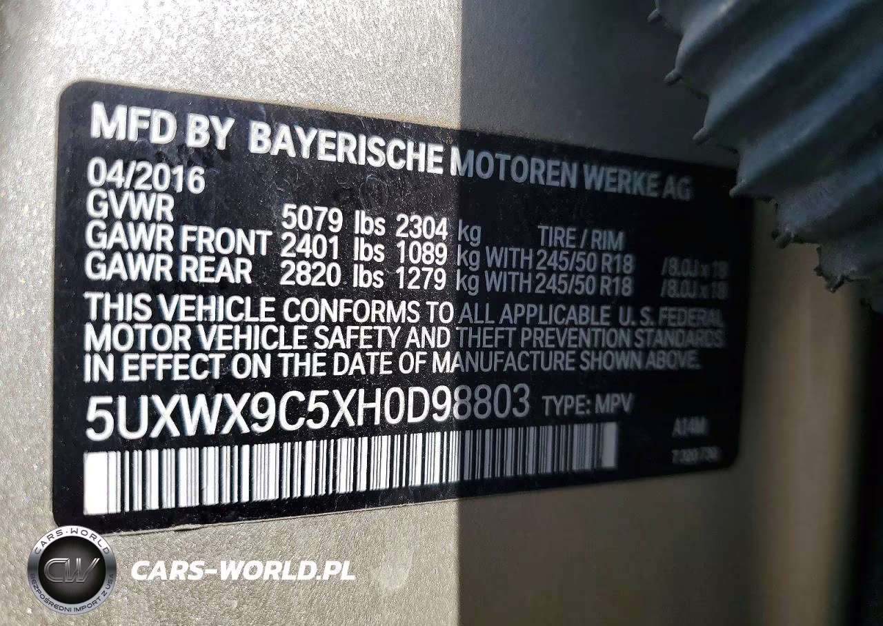 2017 BMW X3 xDrive28I VIN:5UXWX9C5XH0D98803 - 12