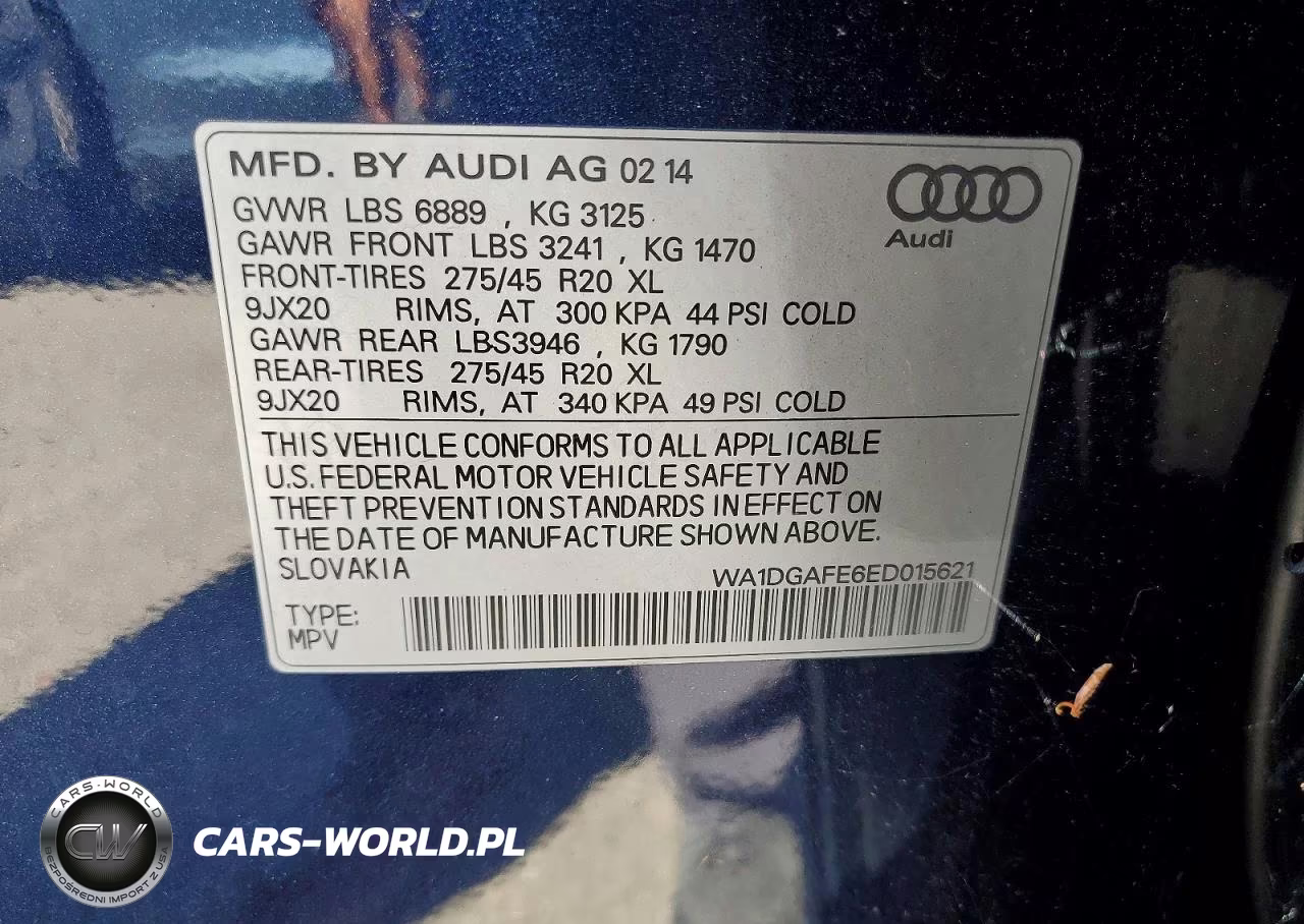 2014 Audi Q7 Prestige VIN:WA1DGAFE6ED015621 - 13