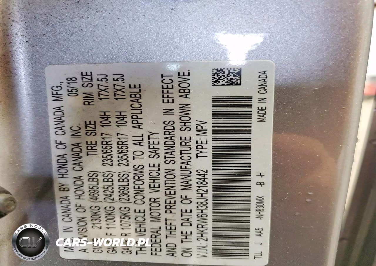 2018 Honda Cr-V Lx VIN:2HKRW6H38JH218442 - 13