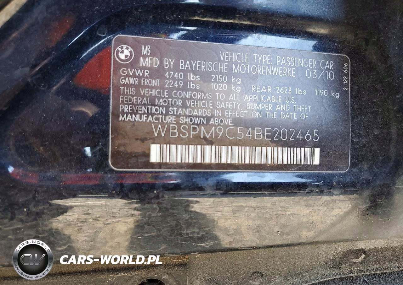 2011 BMW M3 VIN:WBSPM9C54BE202465 - 12