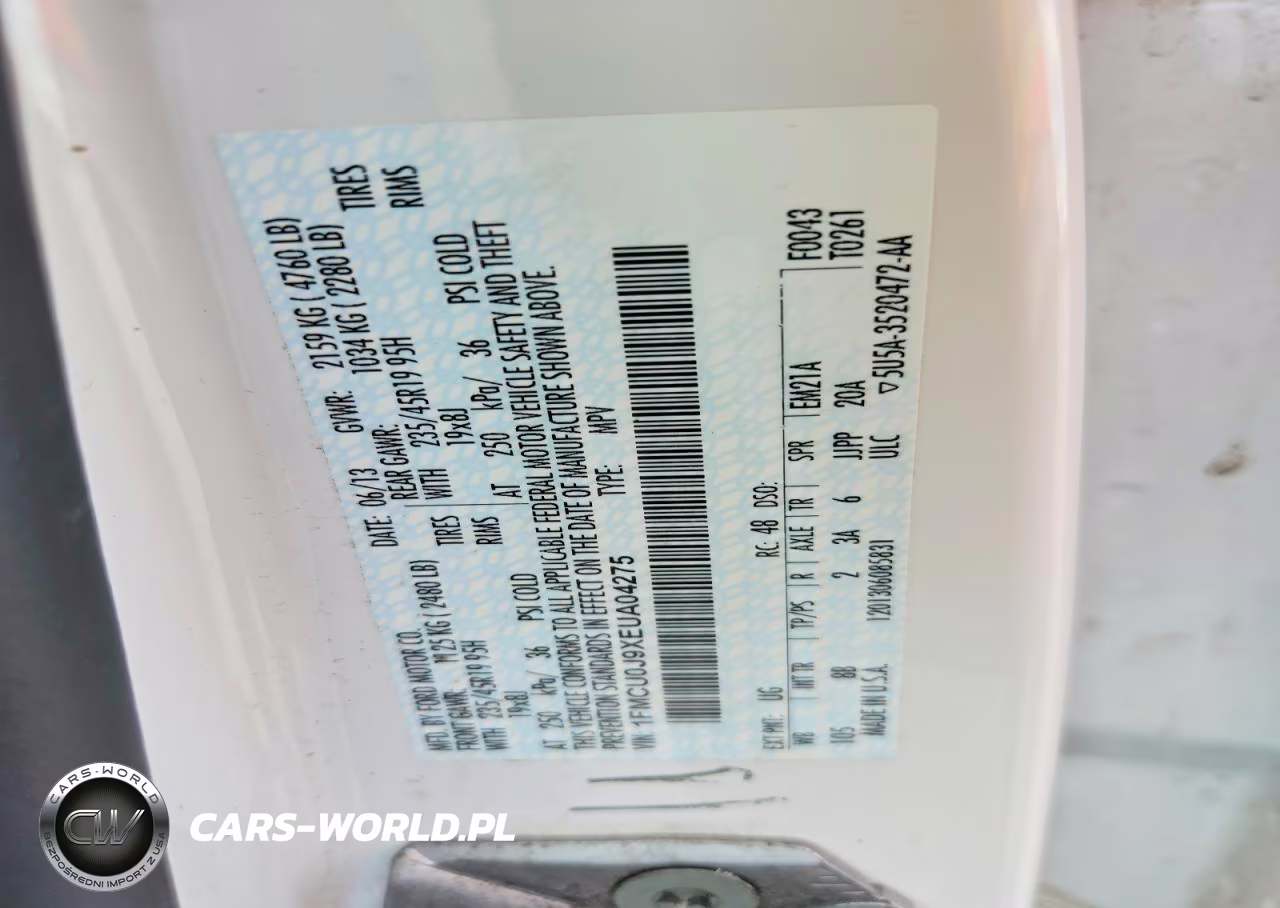 2014 Ford Escape Titanium VIN:1FMCU0J9XEUA04275 - 13