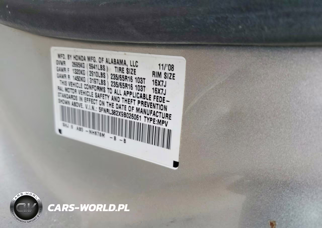2009 Honda Odyssey Lx VIN:5FNRL382X9B026061 - 13