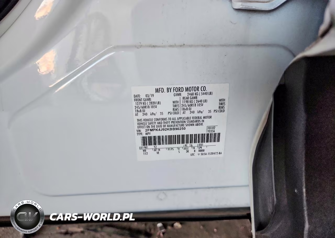 2019 Ford Edge Sel VIN:2FMPK4J92KBB90250 - 13