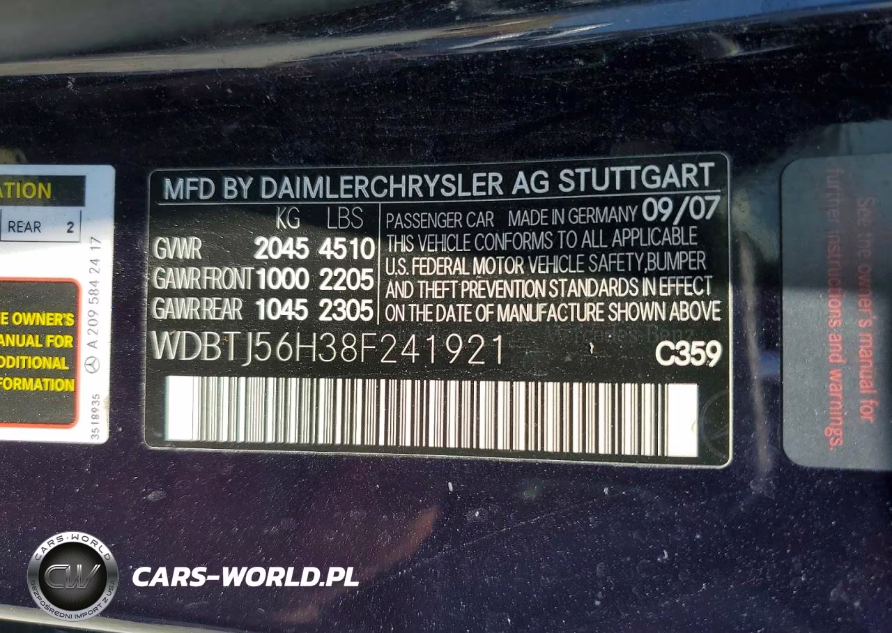 2008 Mercedes-Benz Clk 350 VIN:WDBTJ56H38F241921 - 12