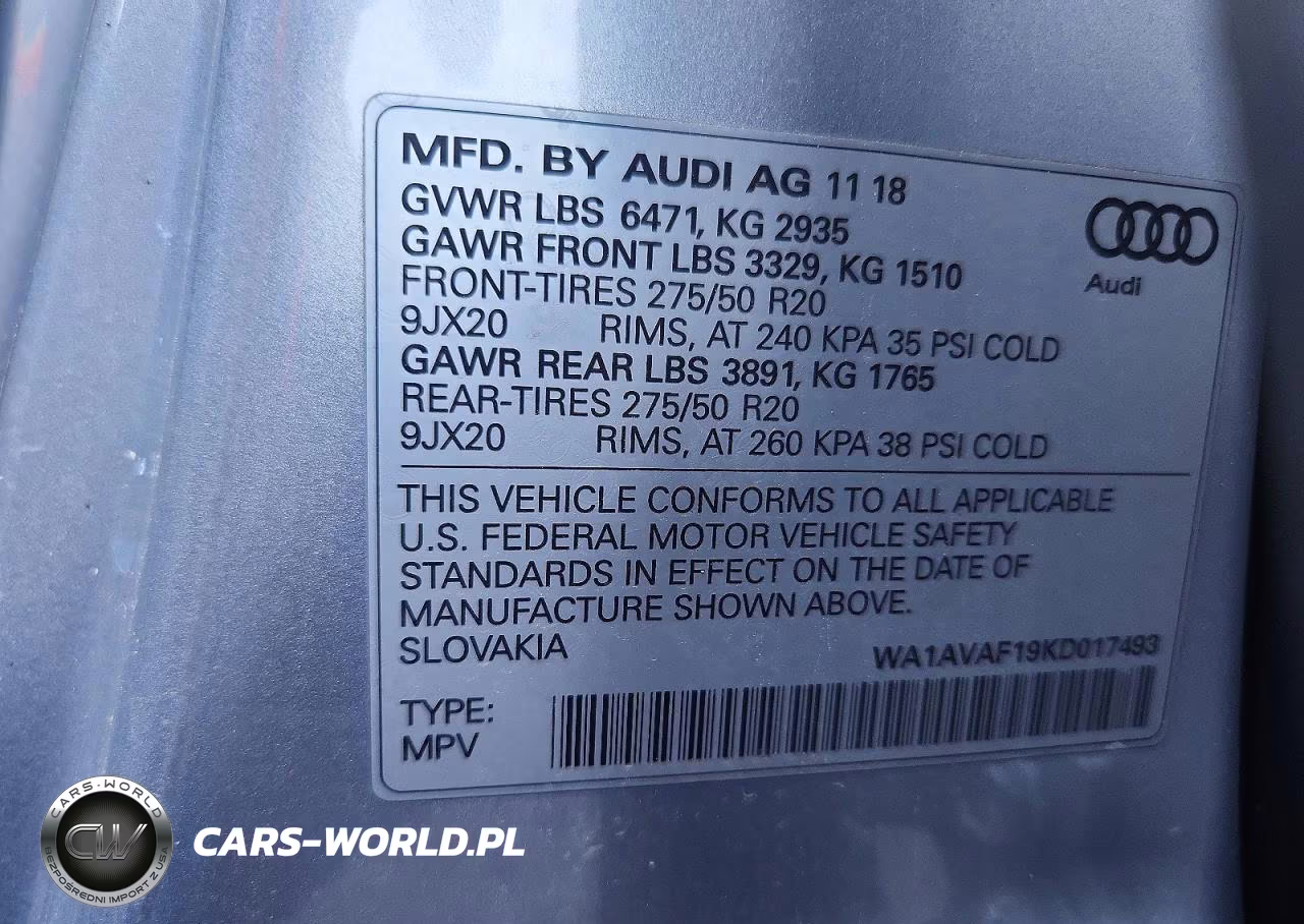 2019 Audi Q8 Premium VIN:WA1AVAF19KD017493 - 12