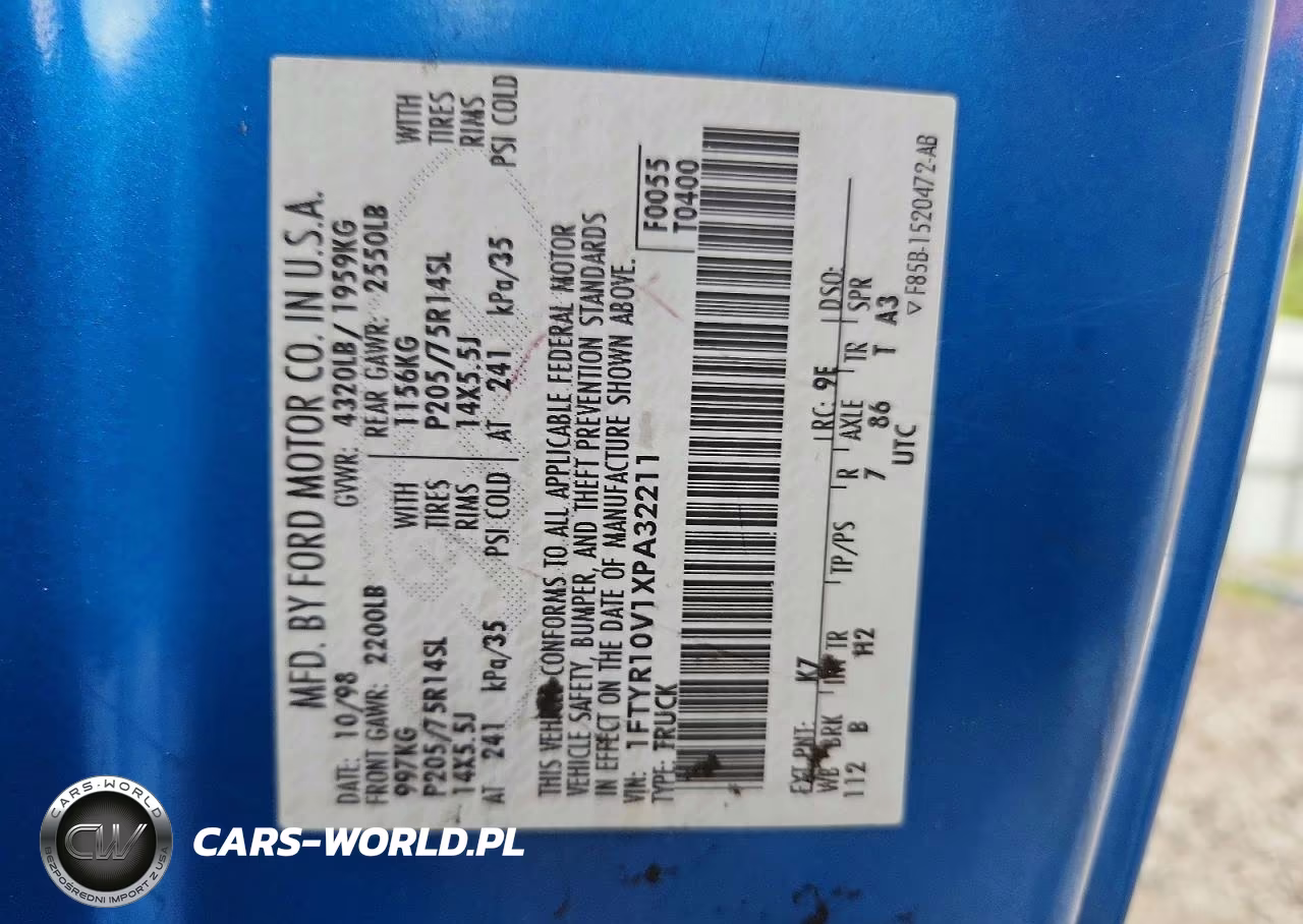 1999 Ford Ranger VIN:1FTYR10V1XPA32211 - 12