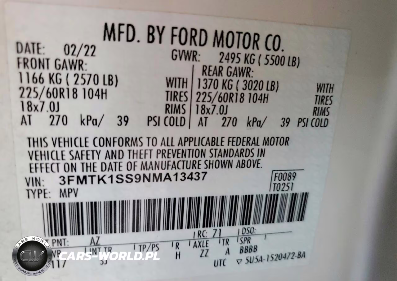 2022 Ford Mustang Mach-E Select VIN:3FMTK1SS9NMA13437 - 13