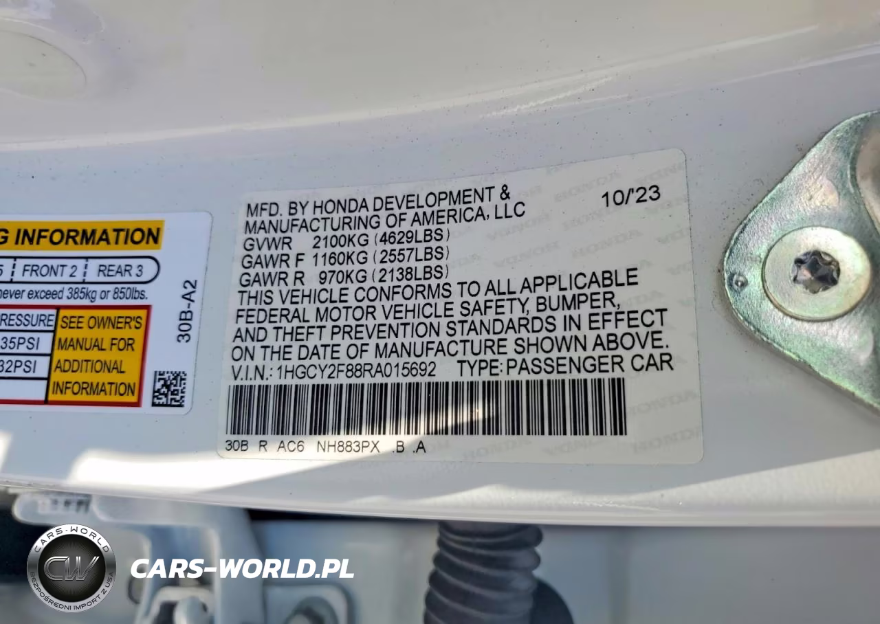 2024 Honda Accord Touring Hybrid VIN:1HGCY2F88RA015692 - 12