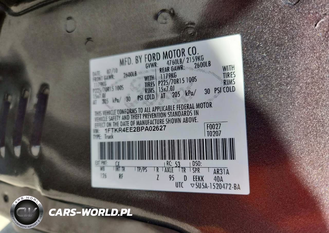 2011 Ford Ranger Super Cab VIN:1FTKR4EE2BPA02627 - 12