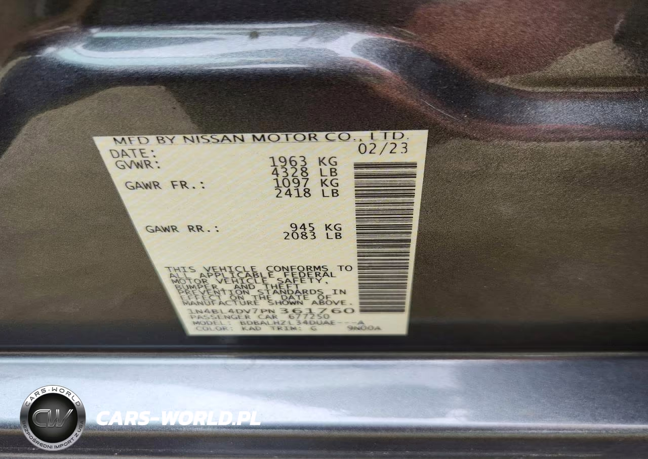 2023 Nissan Altima Sv VIN:1N4BL4DV7PN361760 - 12