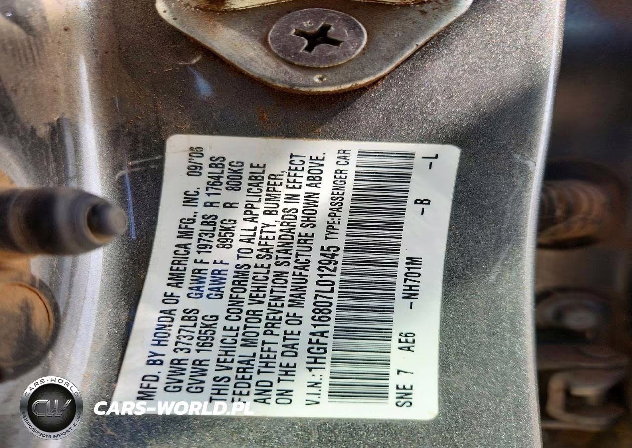 2007 Honda Civic Ex VIN:1HGFA16807L012945 - 12