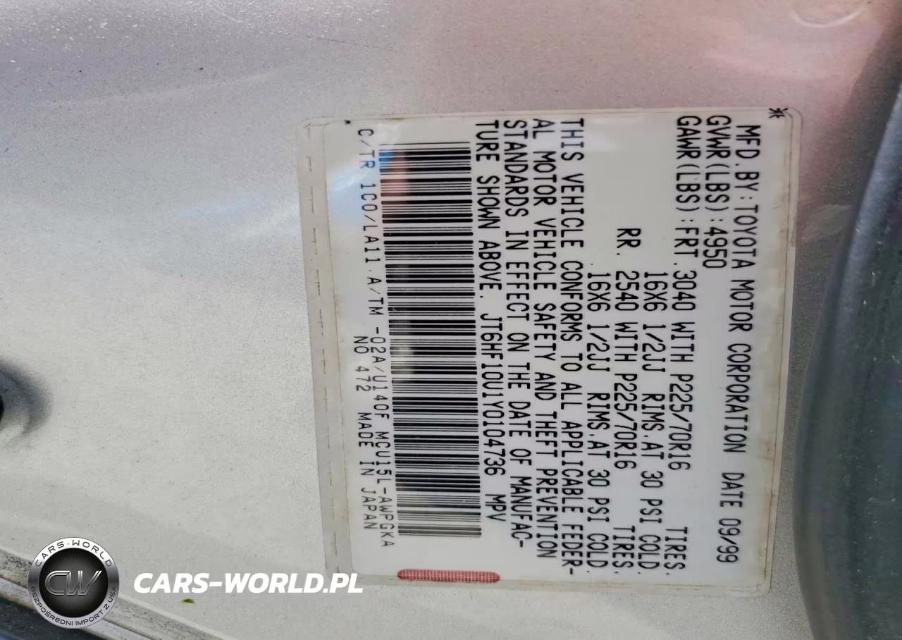 2000 Lexus Rx 300 VIN:JT6HF10U1Y0104736 - 13