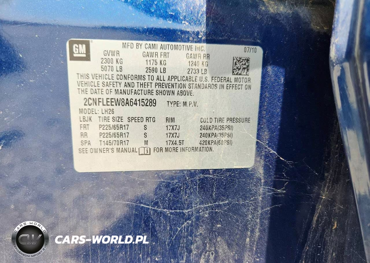 2010 Chevrolet Equinox Lt VIN:2CNFLEEW8A6415289 - 13