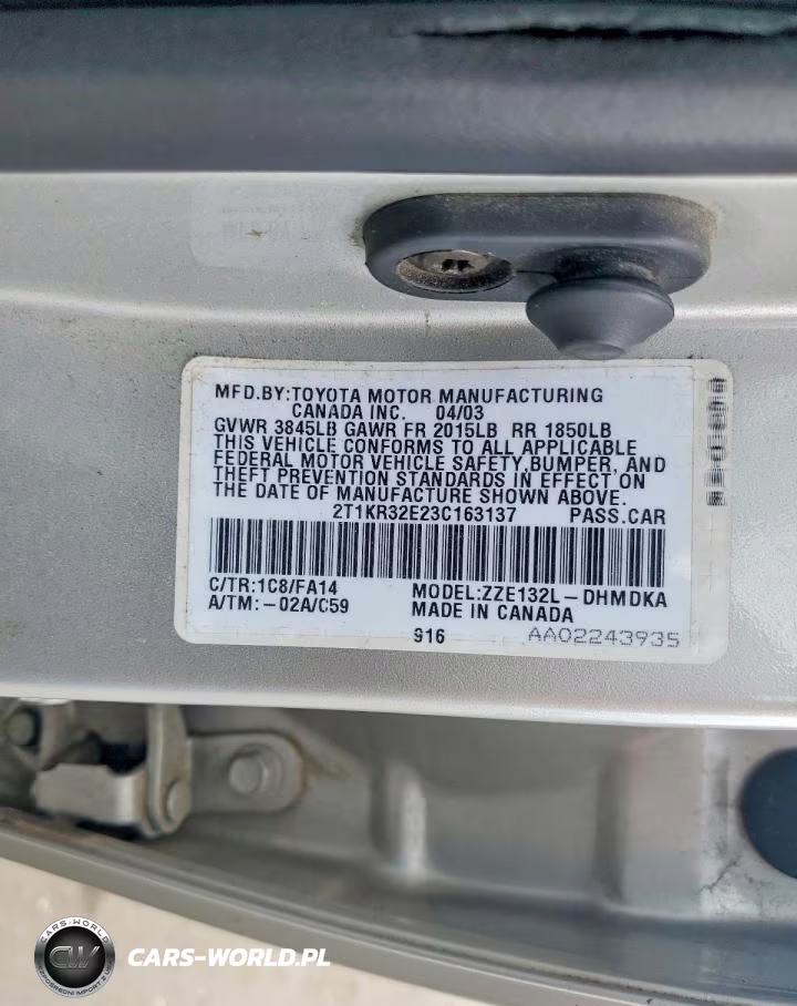 2003 Toyota Matrix VIN:2T1KR32E23C163137 - 12