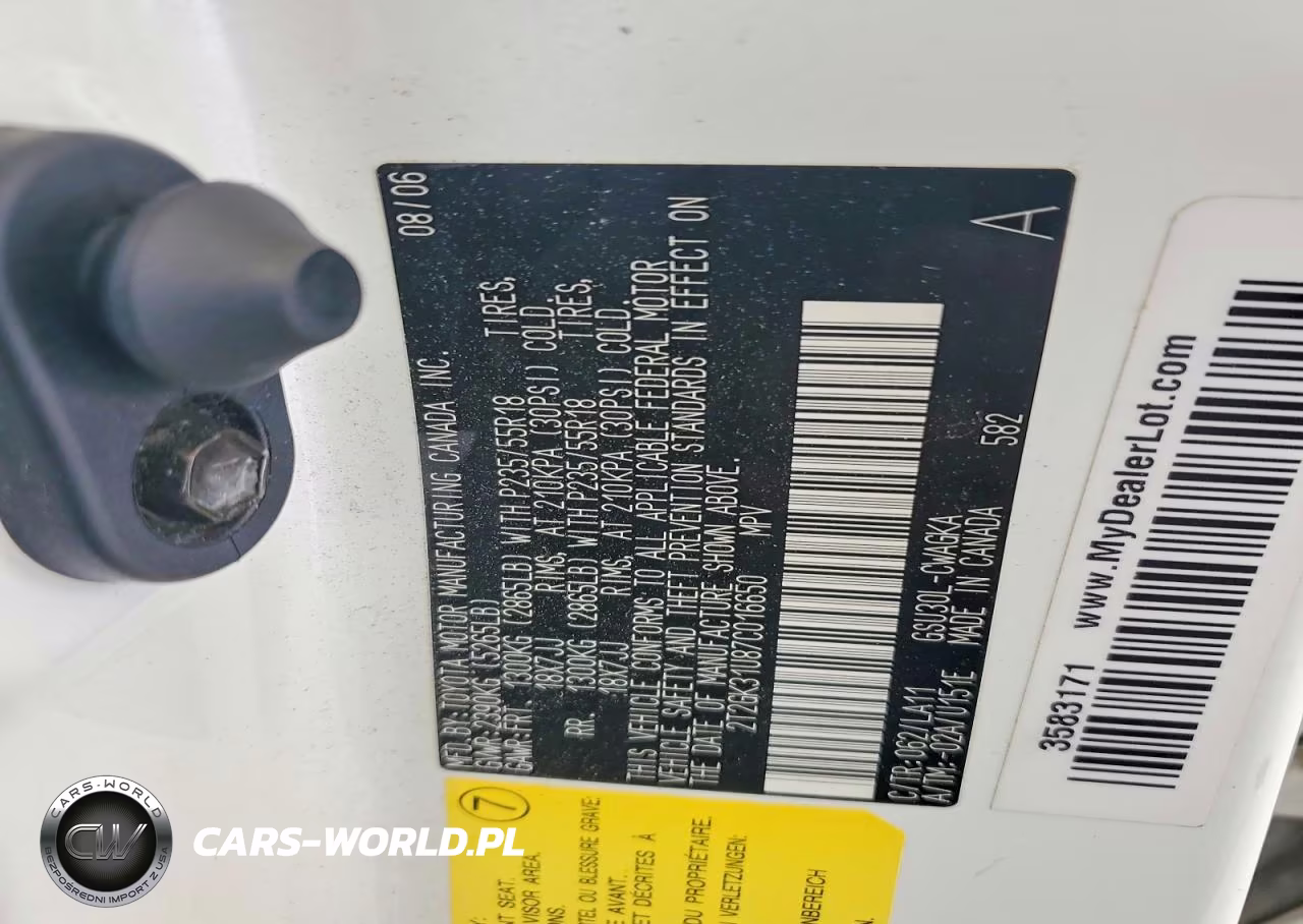 2007 Lexus Rx 350 VIN:2T2GK31U87C016650 - 12