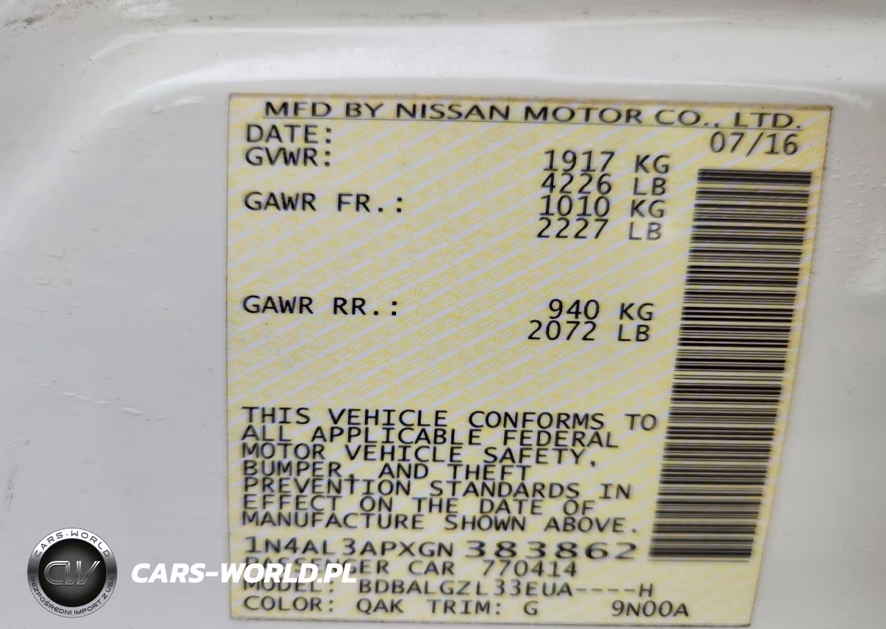 2016 Nissan Altima 2.5 S VIN:1N4AL3APXGN383862 - 13