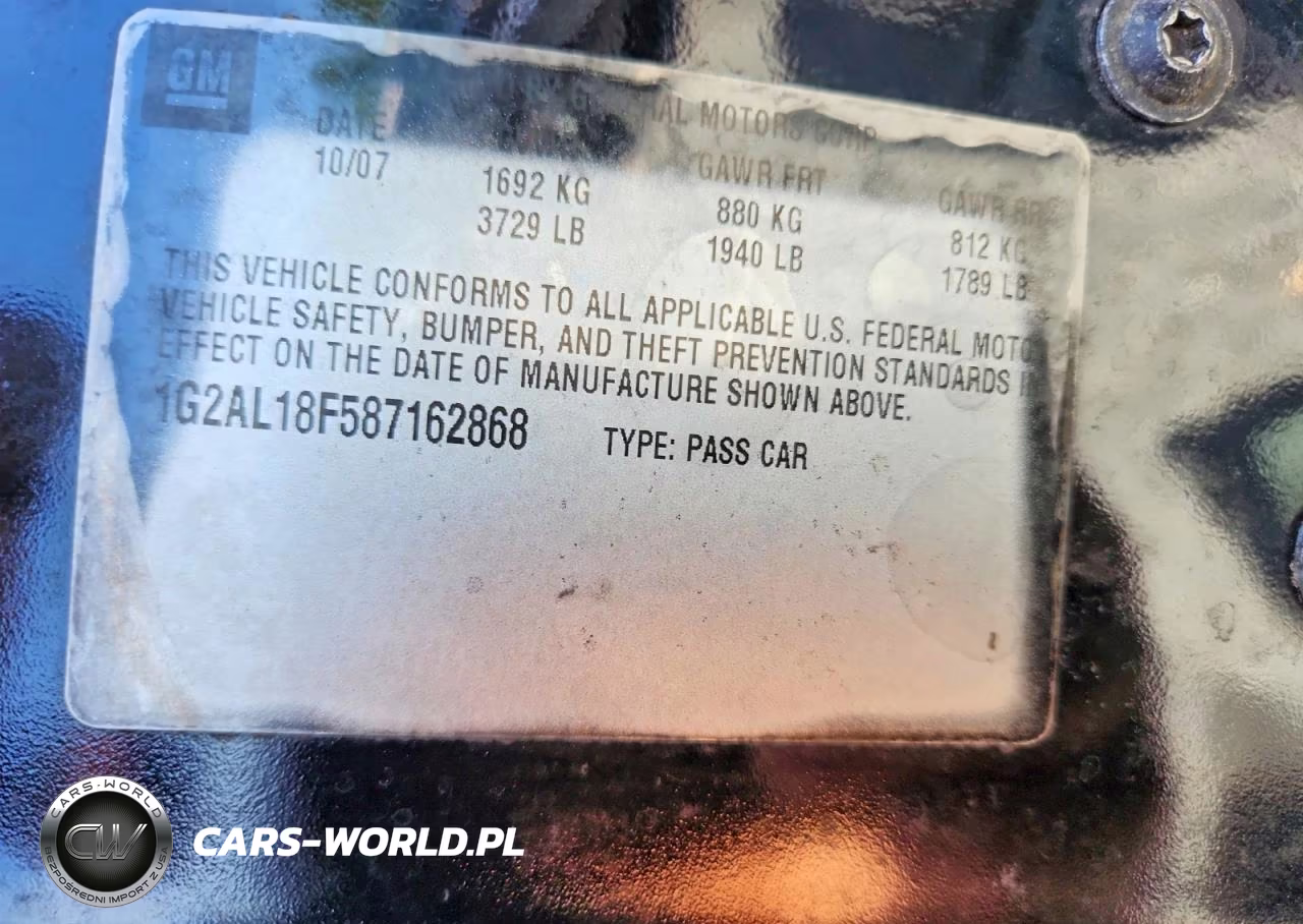 2008 Pontiac G5 VIN:1G2AL18F587162868 - 12
