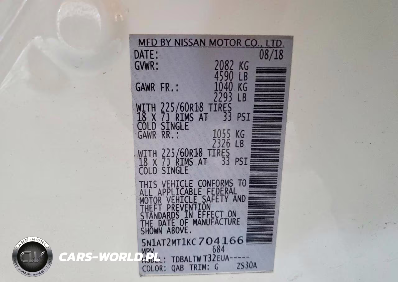 2019 Nissan Rogue Sv VIN:5N1AT2MT1KC704166 - 12