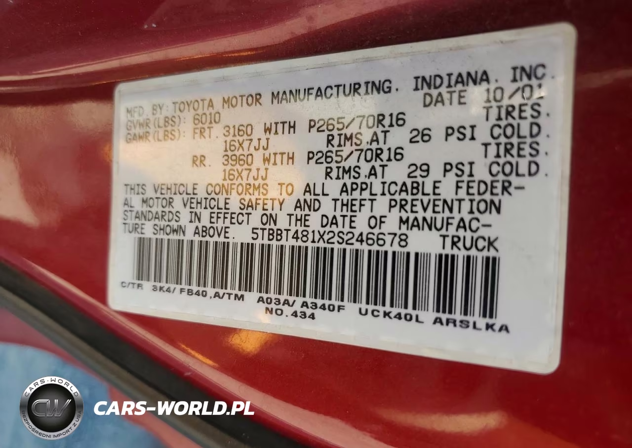 2002 Toyota Tundra Access Cab Limited VIN:5TBBT481X2S246678 - 13