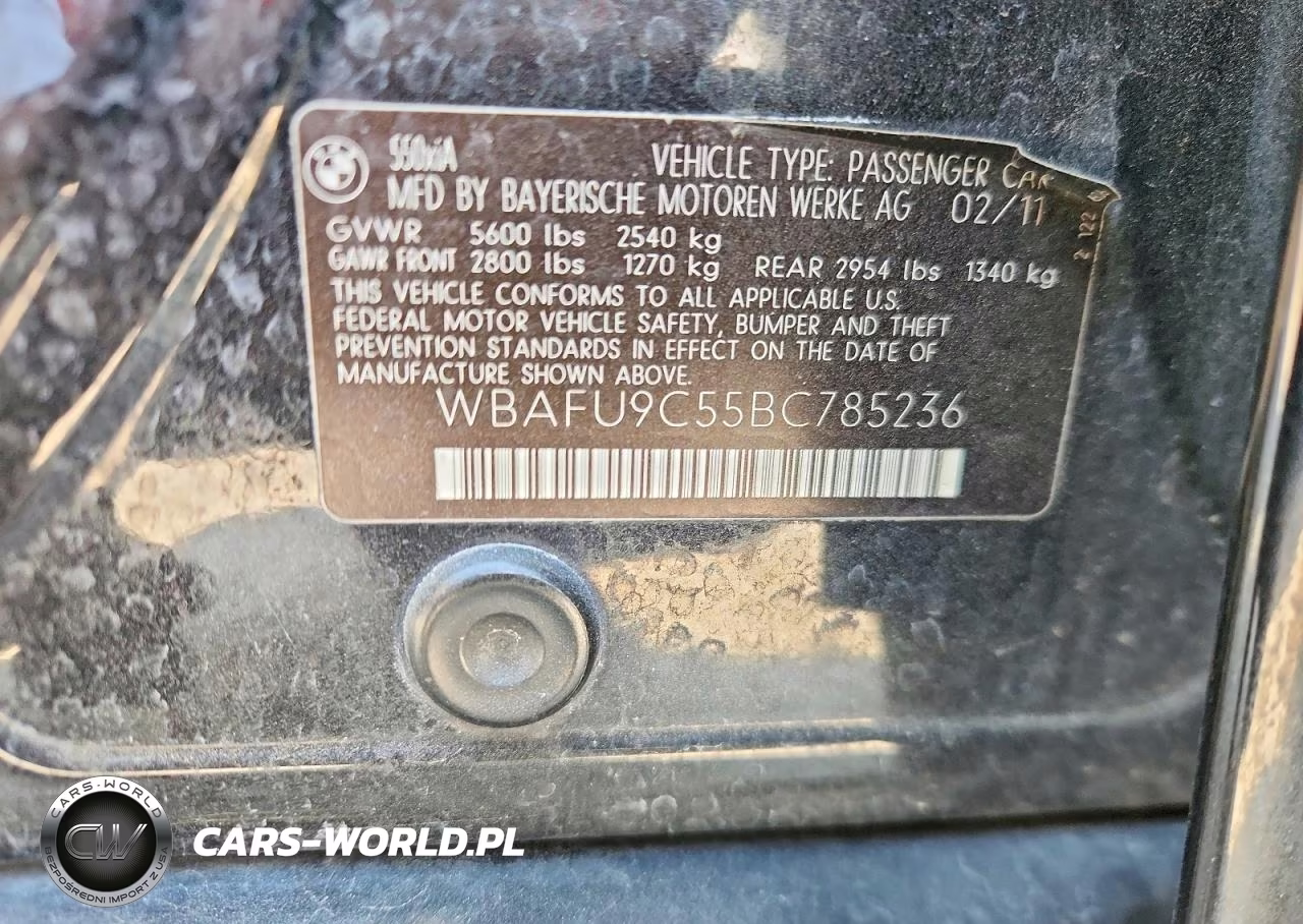 2011 BMW 550 Xi VIN:WBAFU9C55BC785236 - 12