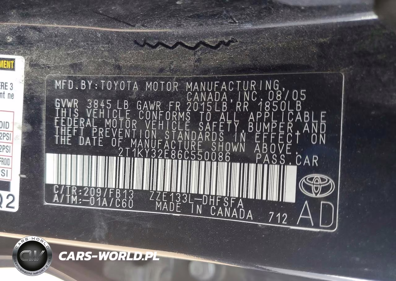 2006 Toyota Corolla Matrix Xrs VIN:2T1KY32E86C550086 - 12