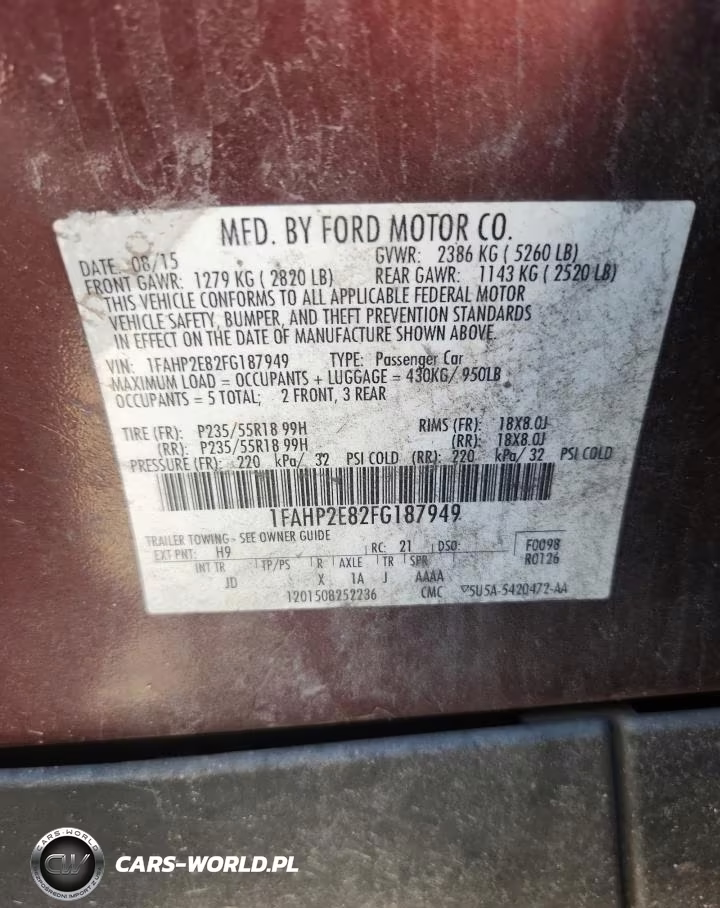 2015 Ford Taurus Sel VIN:1FAHP2E82FG187949 - 12