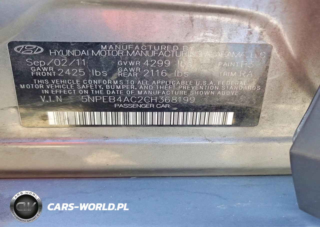 2012 Hyundai Sonata Gls VIN:5NPEB4AC2CH368199 - 12