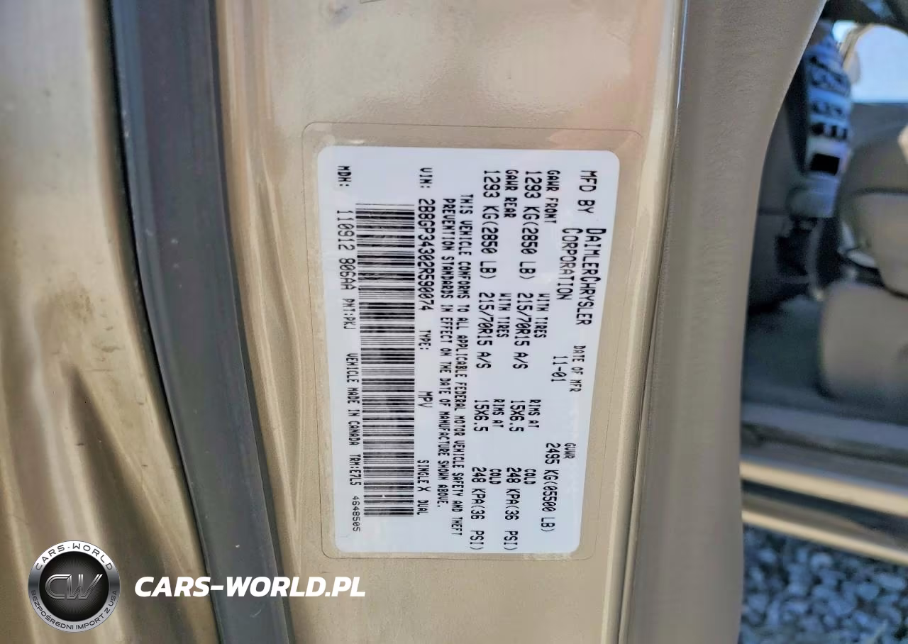 2002 Dodge Grand Caravan El VIN:2B8GP34302R590074 - 13
