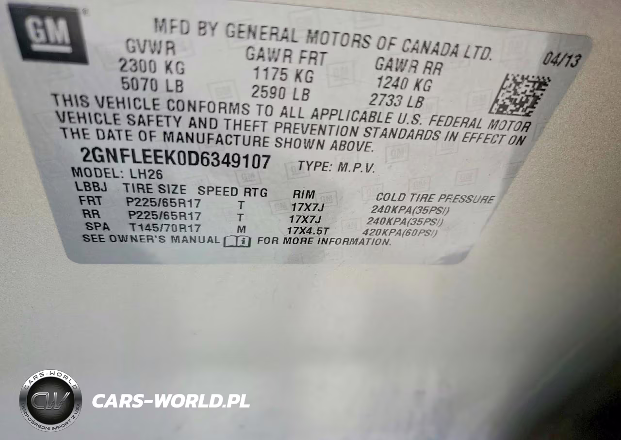 2013 Chevrolet Equinox Lt VIN:2GNFLEEK0D6349107 - 13