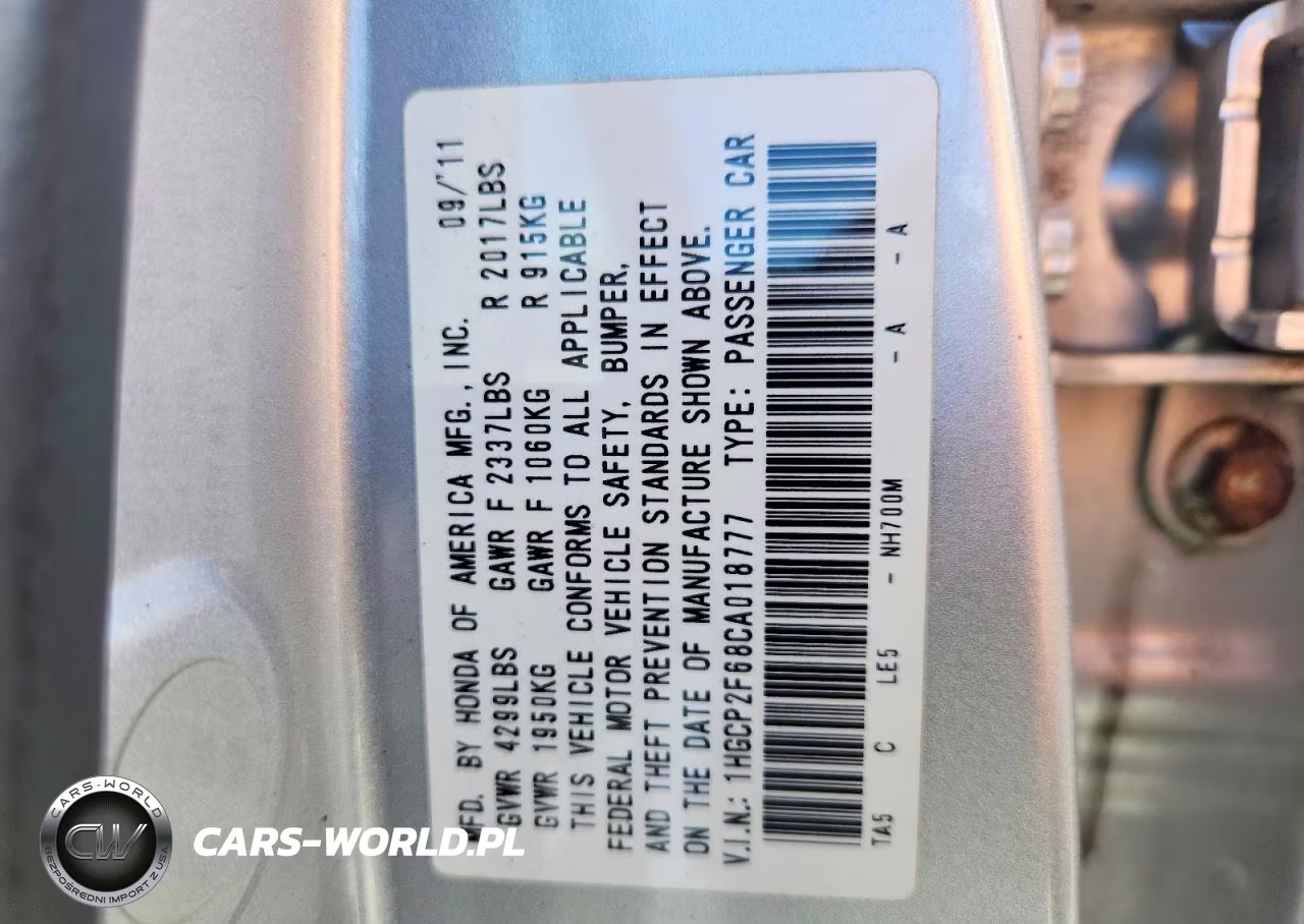 2012 Honda Accord Se VIN:1HGCP2F68CA018777 - 12